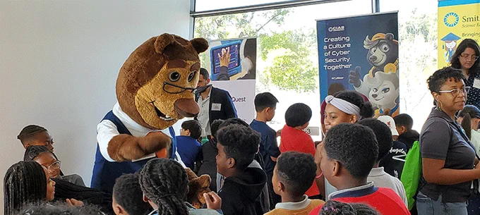 Alan CyBear meets students in Washington, D.C.