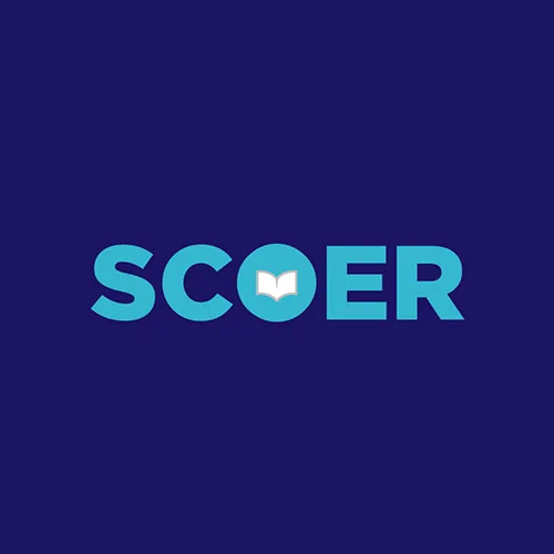 SCOER text on a blue background.