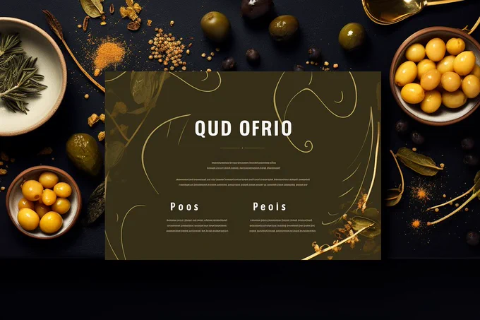 modern UI UX food website landing page design, olive and gold --style raw