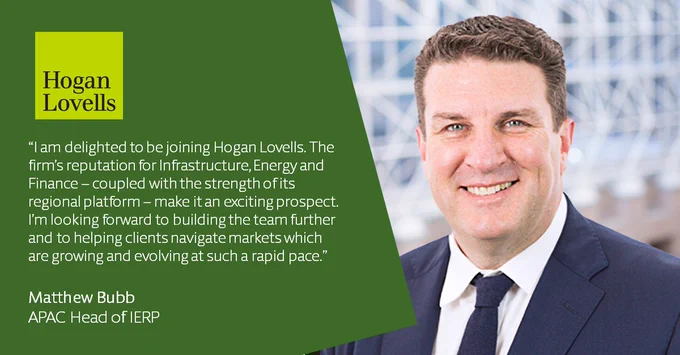 Headshot of Matthew Bubb sharing his thoughts about joining Hogan Lovells. 
