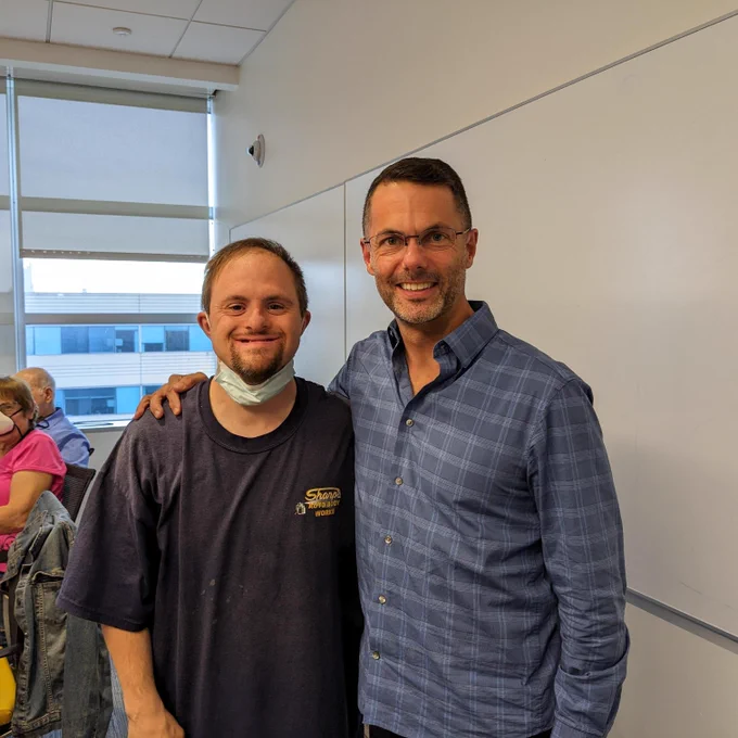 Bob with one of the stars of $Positions, Vinny. 