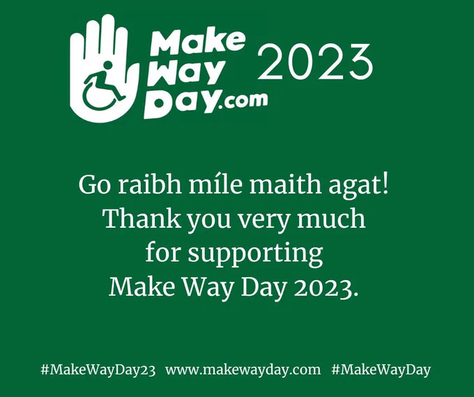 Make Way Day thank you in English and Irish