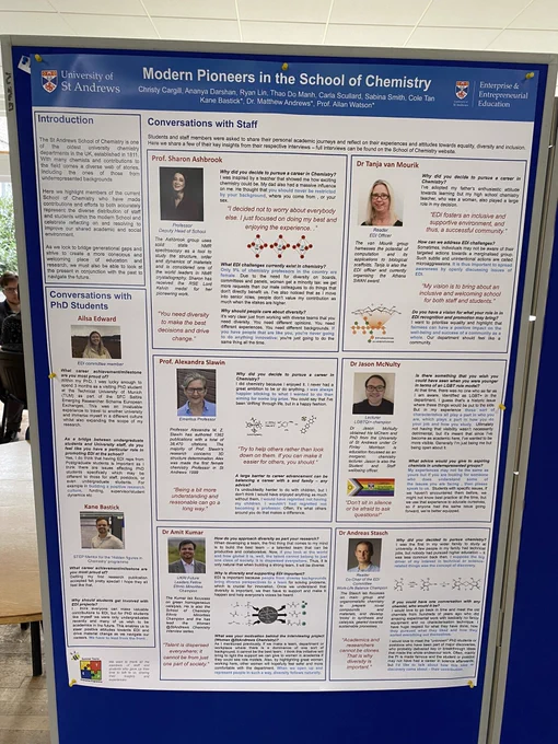 One of the STEP posters, focussing on current trailblazers in the department of chemistry