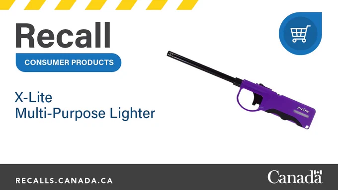 recall consumer products, X-Lite Multi-Purpose Lighter. Image of the lighter in purple