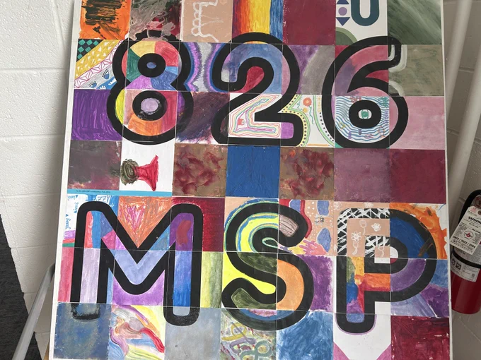 A colorful mural reading 826MSP