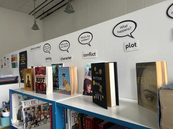 A display of books for young readers