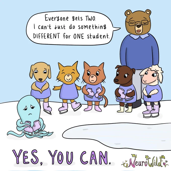 An octopus given only two ice skates while his peers have 2 feet