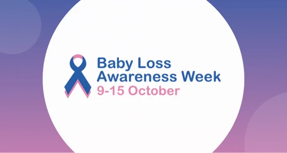 Image of Baby Loss Awareness Week Pink and Blue ribbon logo