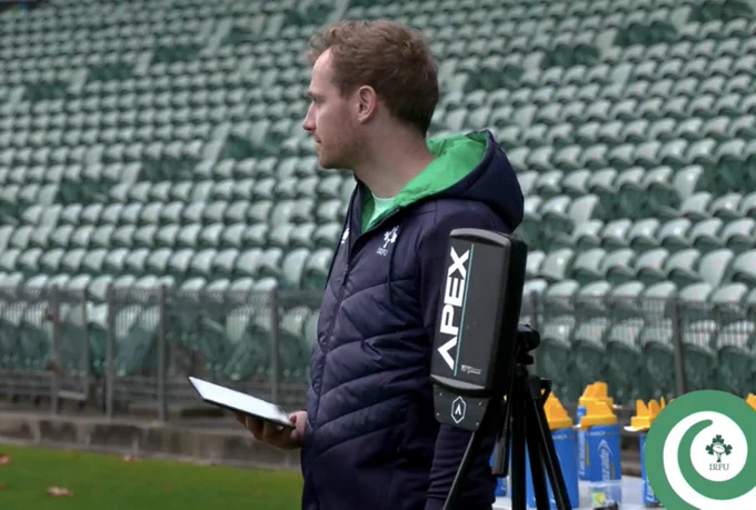 Ireland Rugby Sport Scientist Matthew Hamilton using STATSports live data in training