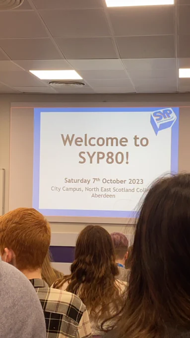 Screen that reads “Welcome to SYP80!”