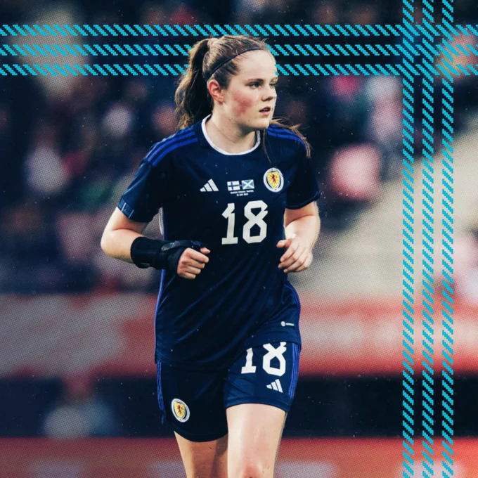 Emma Watson playing for Scotland against Finland.