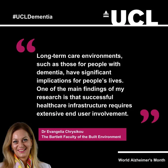 Long-term care environments, such as those for people with dementia, have significant implications for people’s lives. One of the main findings of my research is that successful healthcare infrastructure requires extensive end user involvement.