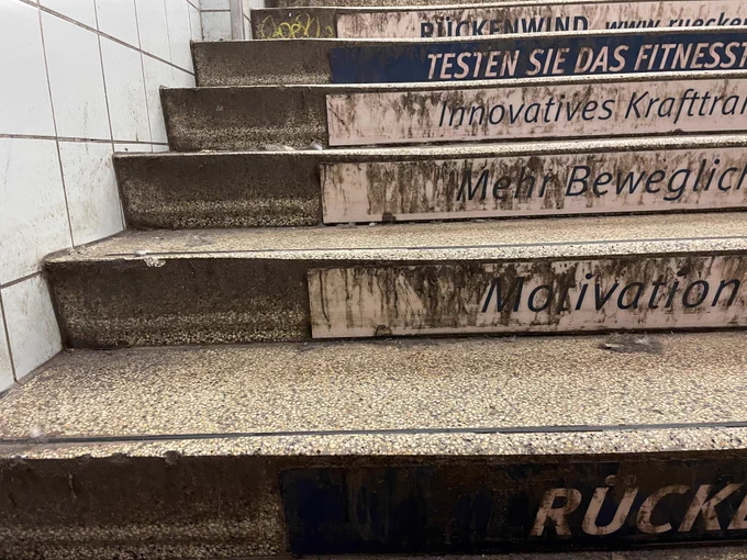 Stairs at the station "S U Schönhauser Allee" in Berlin.