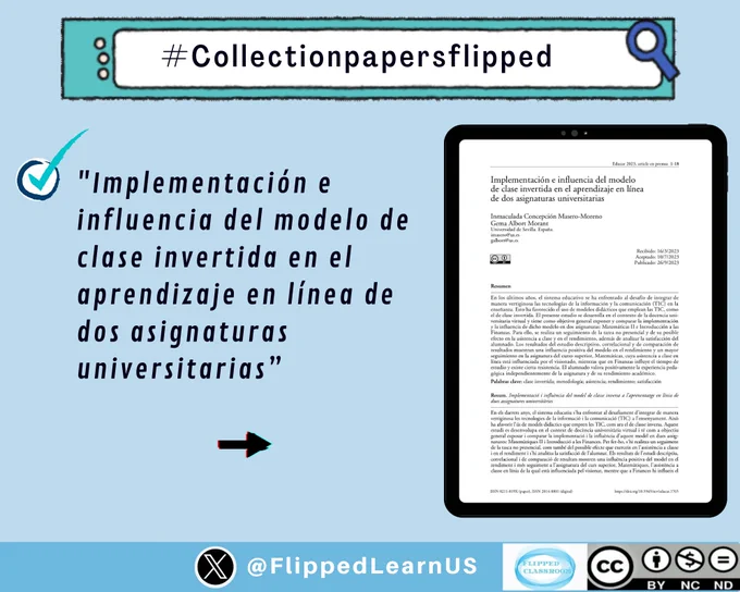 📝 “Importación e influencia del modelo de clase invertida en el aprendizaje en línea de dos asignaturas universitarias”