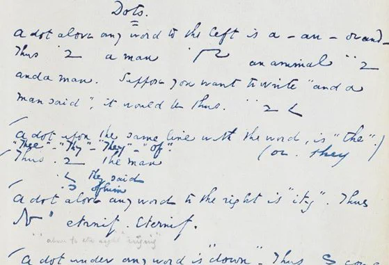 Charles Dickens autograph shorthand notebook, Rylands English MS 725
