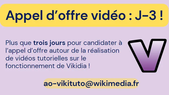 Image précisant qu'il reste trois jours pour candidater à l'appel d'offre