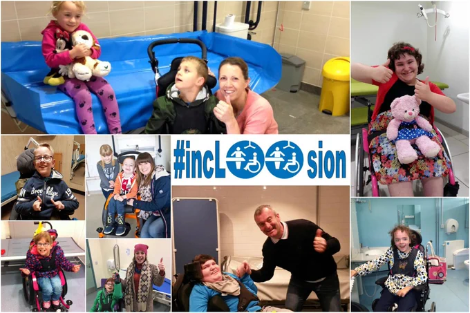 Collage of Changing Places toilets campaigners. Tet says: Inclusion. The Changing Places logo is shown 