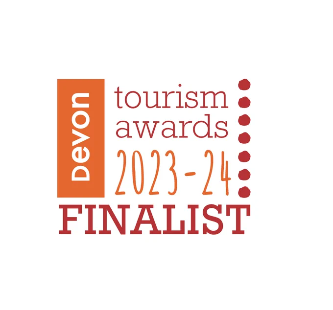 Logo with text: Devon Tourism Awards 23-24 FINALIST