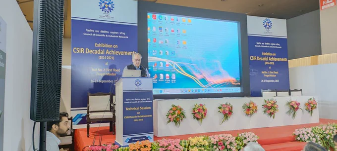 In order to meet the expectations from MSMEs and different stakeholders, CSIR organised a technical session on 'Ecology, Environment, Earth & Ocean Science and Water (E3OW) at Pragati Maidan, New Delhi on the occasion of the 82nd CSIR Foundation Day celebration. Prospects of underground resources, sustainable water management, sustainable waste management, blue economy, low carbon energy from waste, geothermal energy, were discussed. CSIR-NEERI, CSIR-NGRI, CSIR-NIO and CSIR-IICT participated in this technical session. Industry representatives and Ministry of Environment, Forest and Climate Change also took part. CSIR-NEERI coordinated overall event.