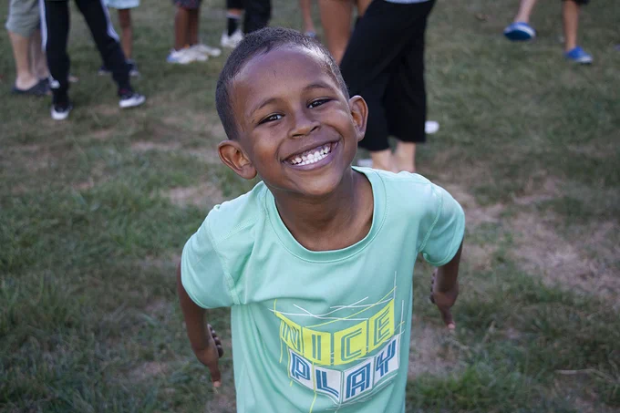 A Westridge Elementary student smiles for a picture at Vlasis Park in Ballwin.
