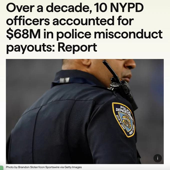 Over a decade, 10 NYPD officers accounted for $68M in police. misconduct payouts: Report