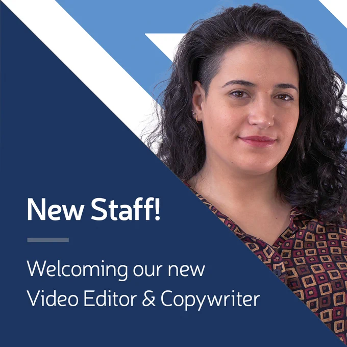 New Staff! Welcoming our new Video Editor & Copywriter. A picture of our new team member, Maggie.