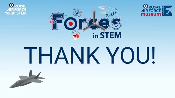 Graphic with the Forces in STEM logo, that reads: 'Thank You!'.