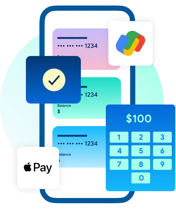 A graphic showing different ways to accept payments with Flutter Monetization.