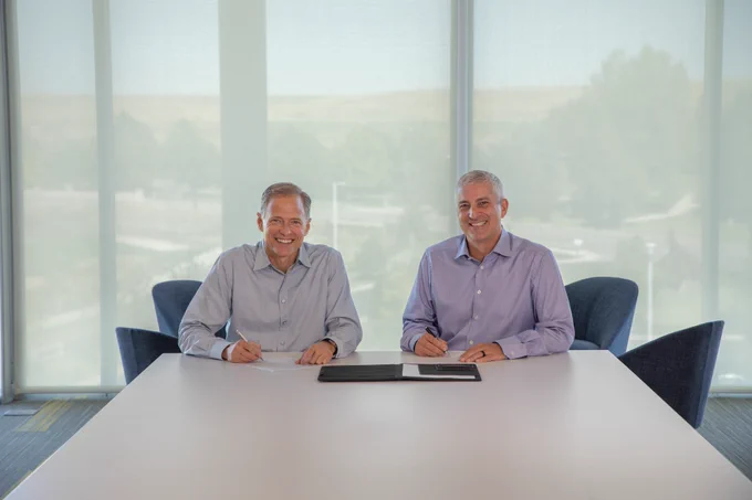Trimble President & CEO Rob Painter; AGCO Chairman, President & CEO Eric Hansotia