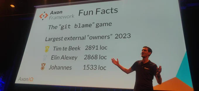 The top three contributors in lines of code in Axon Framework