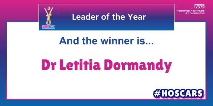 Graphic displaying award winner’s name 