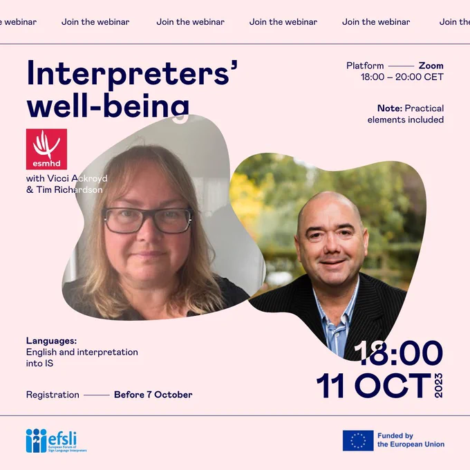 Photo of the two speakers with title and info on the webinar.