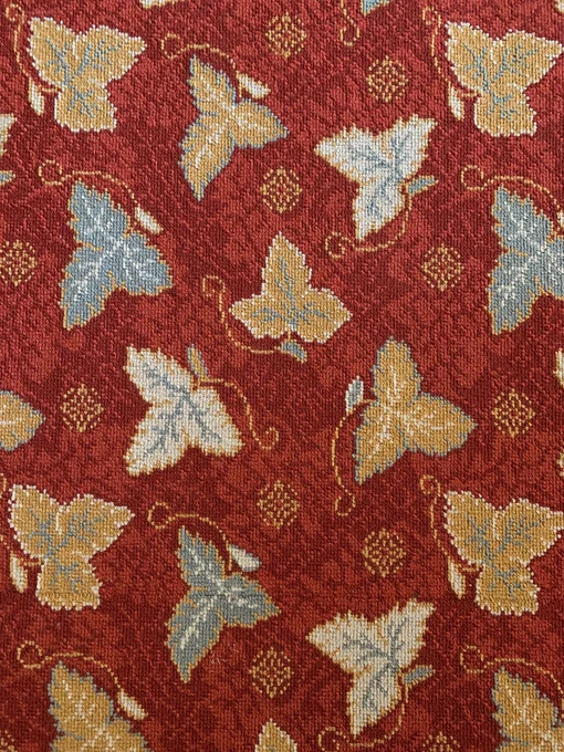 Decorated carpet in the Elizabeth Gaskell House.