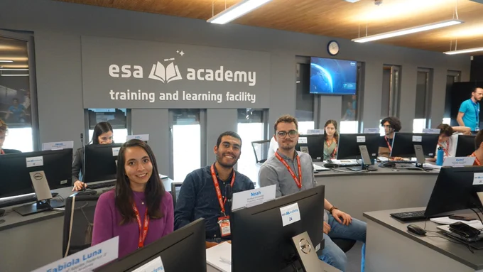 Students at ESEC-Galaxia, Belgium, for ESA Concurrent Engineering Workshop 