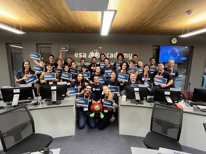 Students at ESEC-Galaxia, Belgium, for ESA Concurrent Engineering Workshop 
