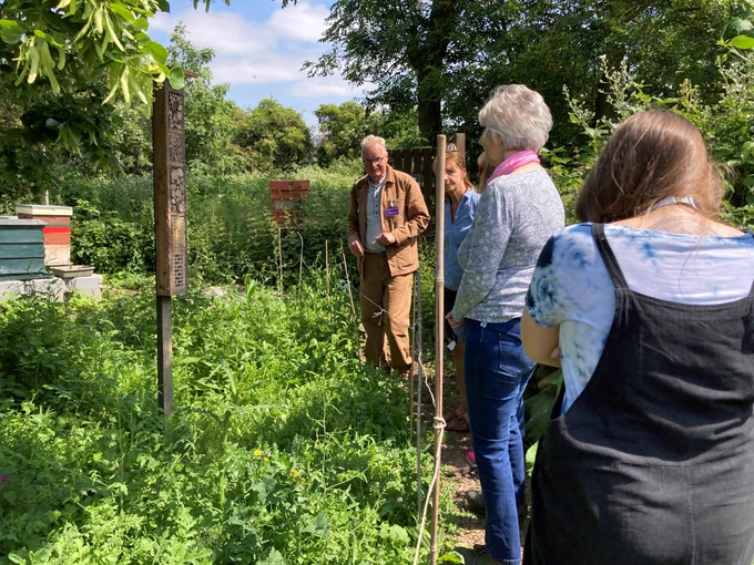 Participants in Age UK Herefordshire and Worcestershire Gardening Group at Worcester Community Garden
