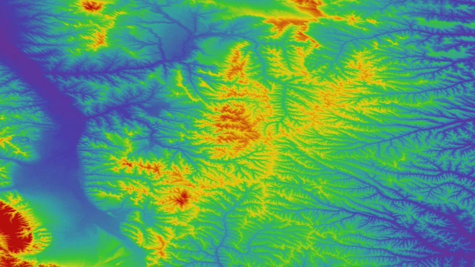 Terra ASTER Global Digital Elevation Model (GDEM) DEM data from the ASTGTM product over northern China between March 1, 2000 and November 30, 2013.