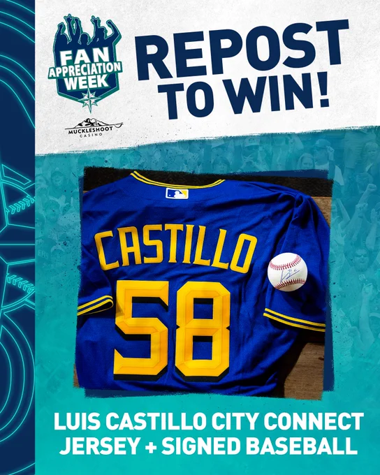Repost to win a Luis Castillo City Connect jersey and signed baseball! 