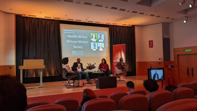 Four African Writers on a stage at the British Library 