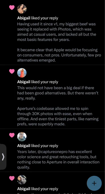 Screenshot of the Twitter app with a lot of bots liking my previous tweet.