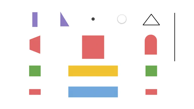 14 shapes and 1 line