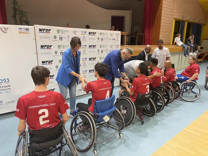 Awards are handed out at the WFDF 2023 World Wheelchair Ultimate Championships