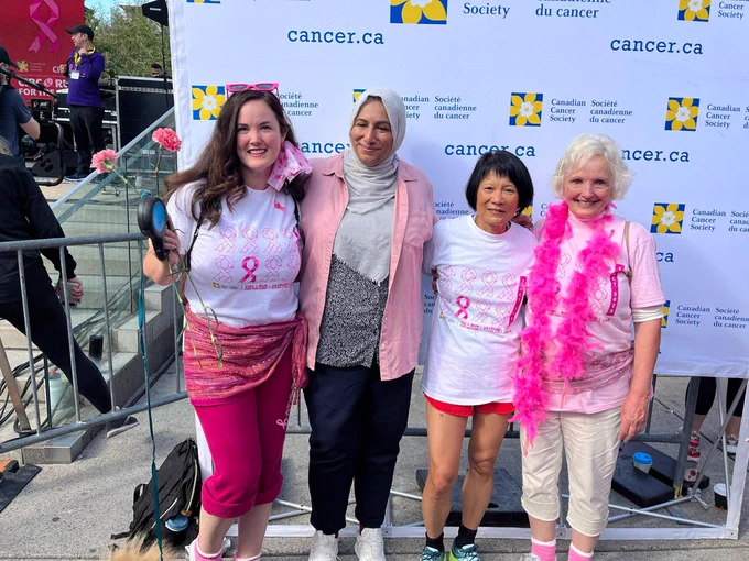 Mayor Olivia Chow, Deputy Mayor Ausma Malik and Run for the Cure event organisers.