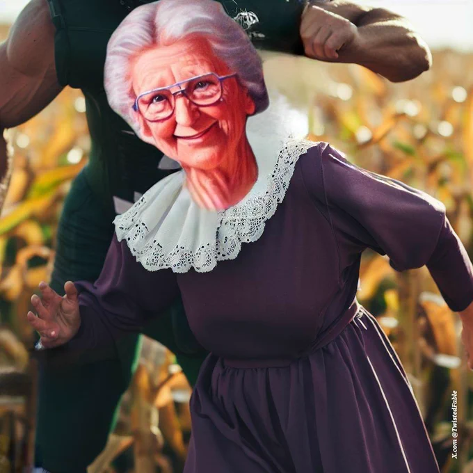 Hey kiddos, your Aunt Mable really needs to get tackled! 🏈🍌😉💨