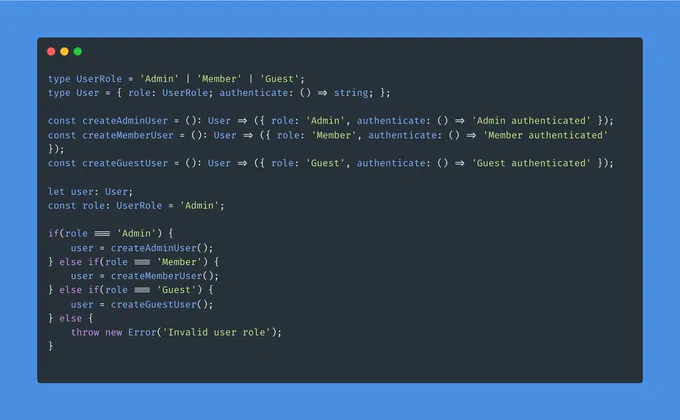 Creating a user by role before using factory pattern
