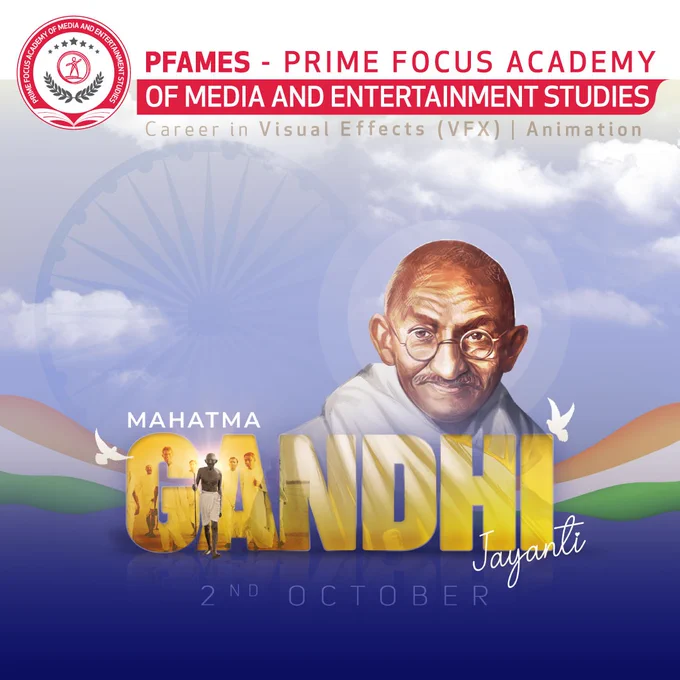 On this special day, we pay tribute to Mahatma Gandhi, whose foresight and teachings continue to guide us towards a brighter and more compassionate future.

#vfxcourses #animationcourses #PFAMES #GandhiJayanti #MahatmaGandhi #FatherOfTheNation #GandhiJayanti2023 #gandhiji 