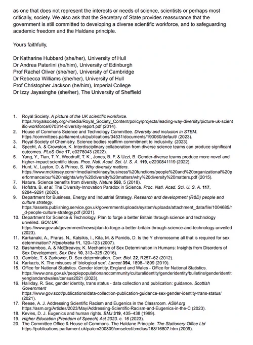 Text of letter available at https://hull.onlinesurveys.ac.uk/edi_in_science