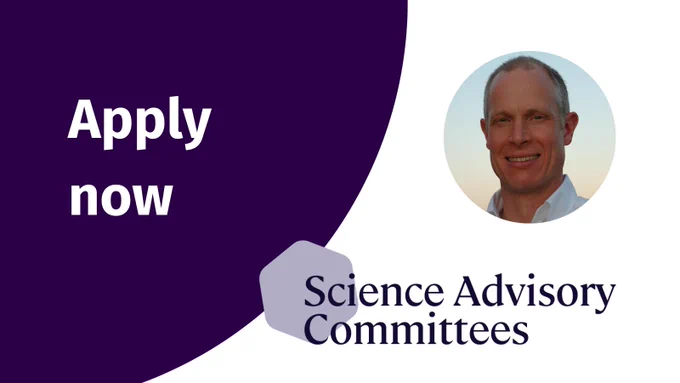 On the left hand side there is text which says 'Apply now'. On the right hand side there is a picture of Robin May, Chief Scientific Adviser of the FSA. Below the picture of Susan, there is the logo for the FSA's Science Advisory Committees.