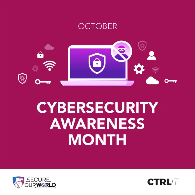 Join us this October for #CybersecurityAwarenessMonth to learn proactive ways to stay safe online. #SecureOurWorld