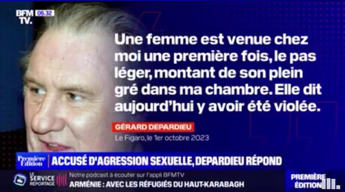 Cette énorme merde à vinasse de Depardieu qui explique au Figaro qu'il n'a pas violé cette femme qui rentrait de plein gré dans sa chambre